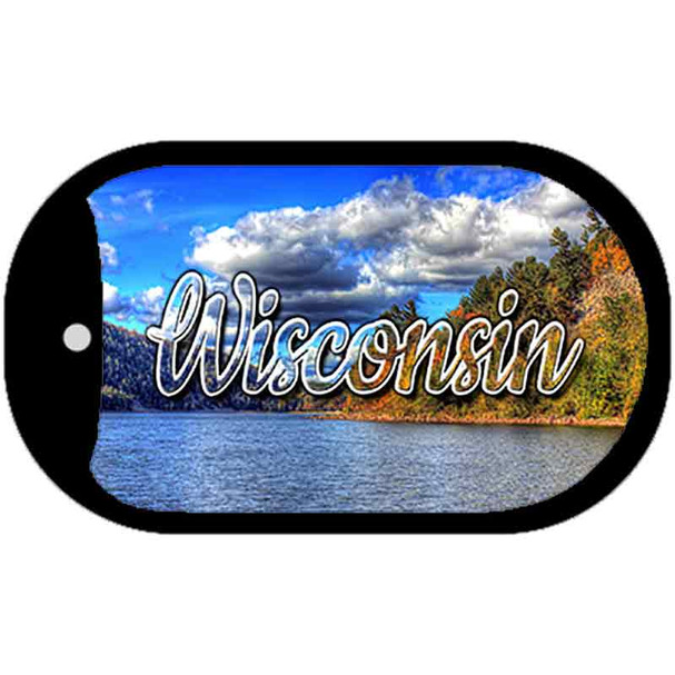 Wisconsin Colorful Lake Novelty Metal Dog Tag Necklace DT-11640