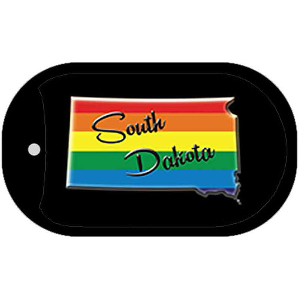 South Dakota Rainbow State Novelty Metal Dog Tag Necklace DT-6355