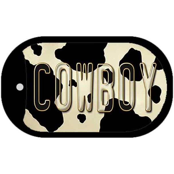 Cowboy Cow Novelty Metal Dog Tag Necklace DT-8551