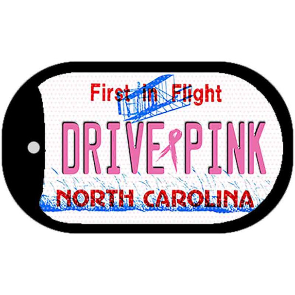 Drive Pink North Carolina Novelty Metal Dog Tag Necklace DT-9668