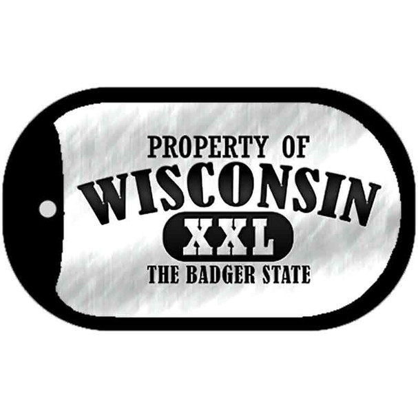 Property Of Wisconsin Novelty Metal Dog Tag Necklace DT-9790