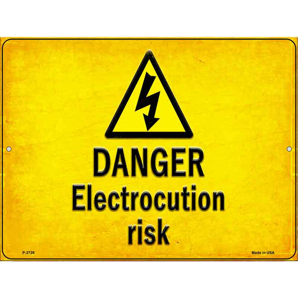 Danger Electrocution Risk Novelty Metal Parking Sign