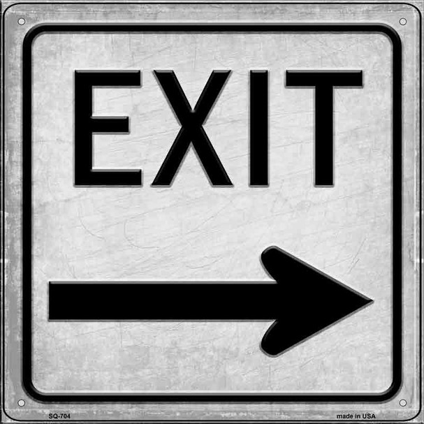 Exit Right Novelty Metal Square Sign