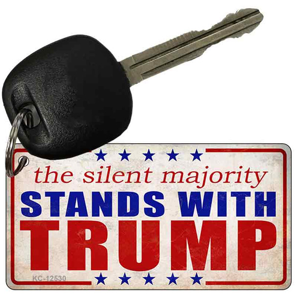 Silent Majority Stands with Trump Novelty Metal Key Chain KC-12530