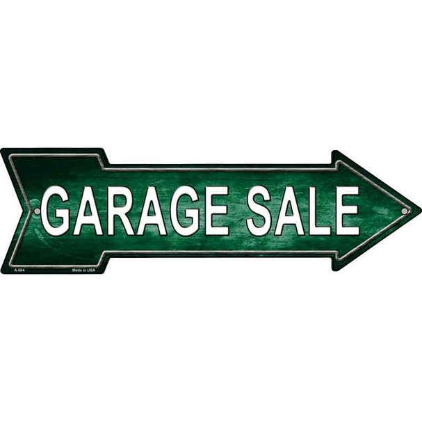 Garage Sale Right Novelty Metal Arrow Sign