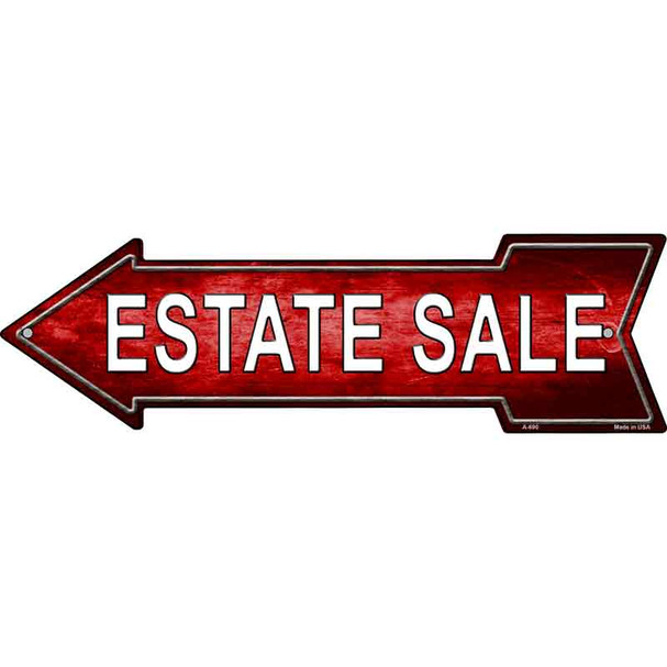 Estate Sale Left Novelty Metal Arrow Sign