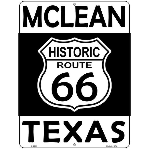 McLean Texas Historic Route 66 Novelty Metal Parking Sign