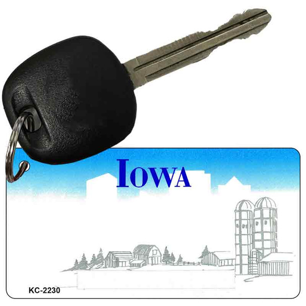 Iowa State Blank Novelty Metal Key Chain KC-2230