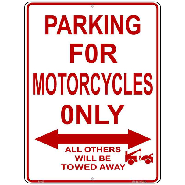 Motorcycle Parking Only Metal Novelty Parking Sign