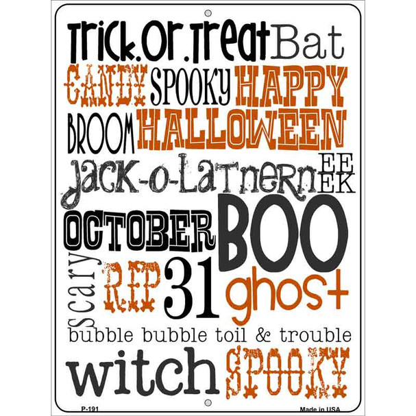 Halloween Sign Metal Novelty Parking Sign