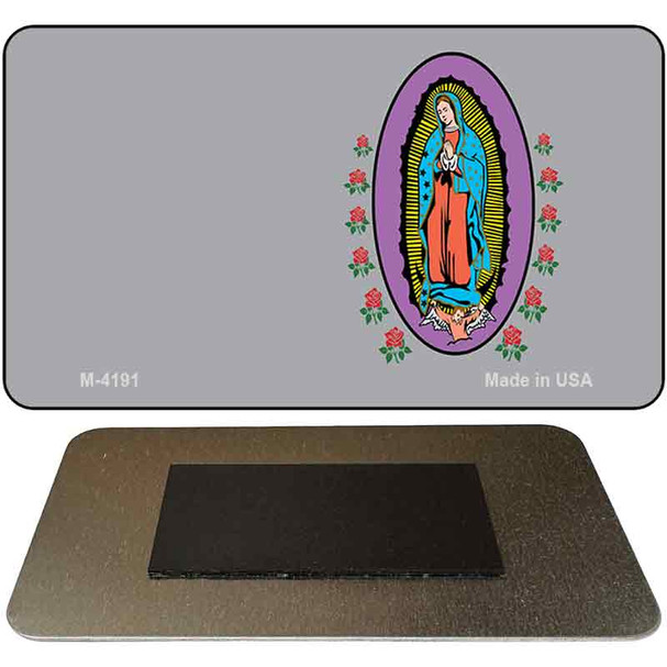 Virgin Mary Gray Offset Novelty Metal Magnet M-4191