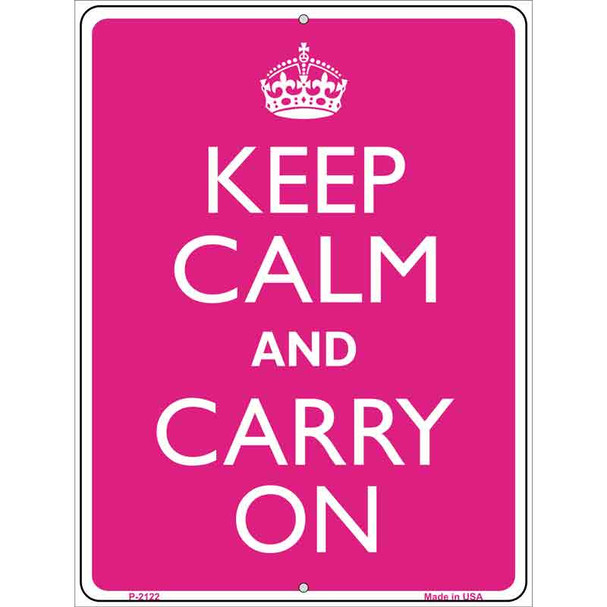 Keep Calm And Carry On Metal Novelty Parking Sign