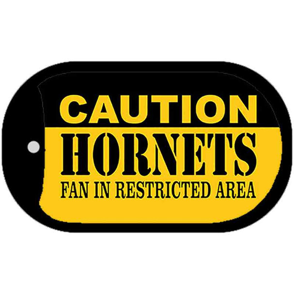 Caution Hornets Fan Area Novelty Metal Dog Tag Necklace DT-2611
