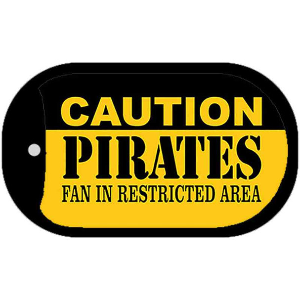 Caution Pirates Fan Area Novelty Metal Dog Tag Necklace DT-2644