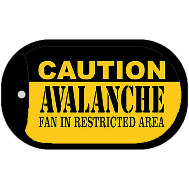Caution Avalanche Fan Area Novelty Metal Dog Tag Necklace DT-2672