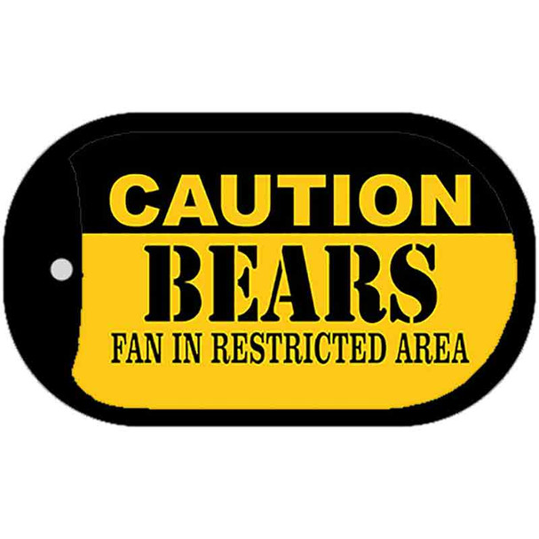 Caution Bears Fan Area Novelty Metal Dog Tag Necklace DT-2530