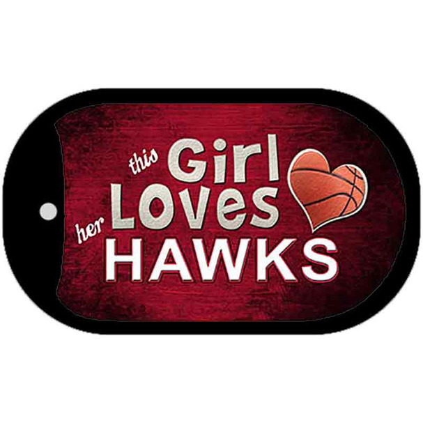 This Girl Loves Her Hawks Novelty Metal Dog Tag Necklace DT-8417