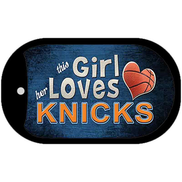 This Girl Loves Her Knicks Novelty Metal Dog Tag Necklace DT-8435