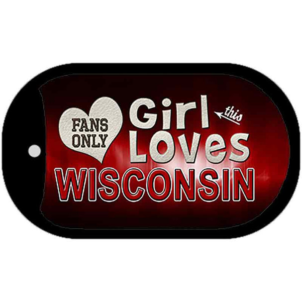 This Girl Loves Her Wisconsin Novelty Metal Dog Tag Necklace DT-8508