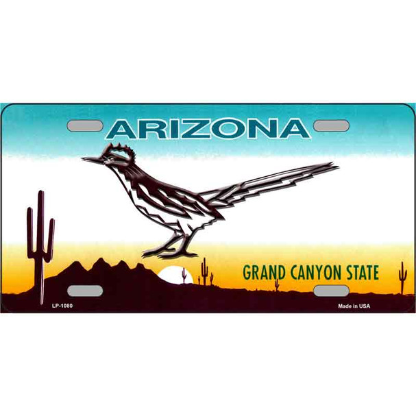 Roadrunner Arizona Novelty Metal License Plate