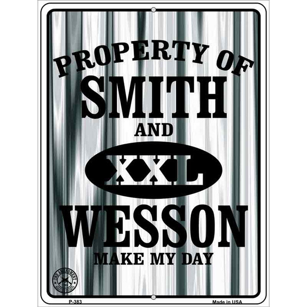 Smith and Wesson Metal Novelty Parking Sign