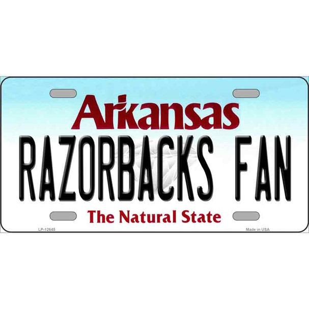 Razorbacks Fan Novelty Metal License Plate