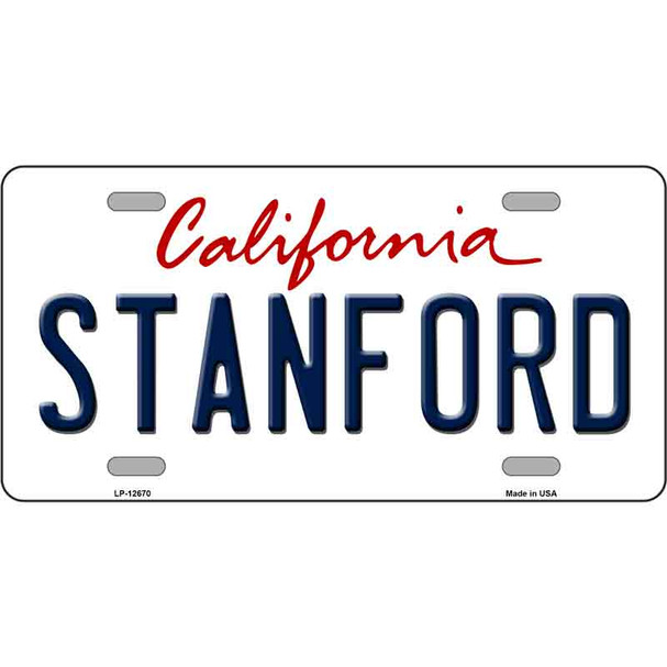 Stanford Novelty Metal License Plate