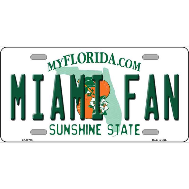 Miami Fan Novelty Metal License Plate