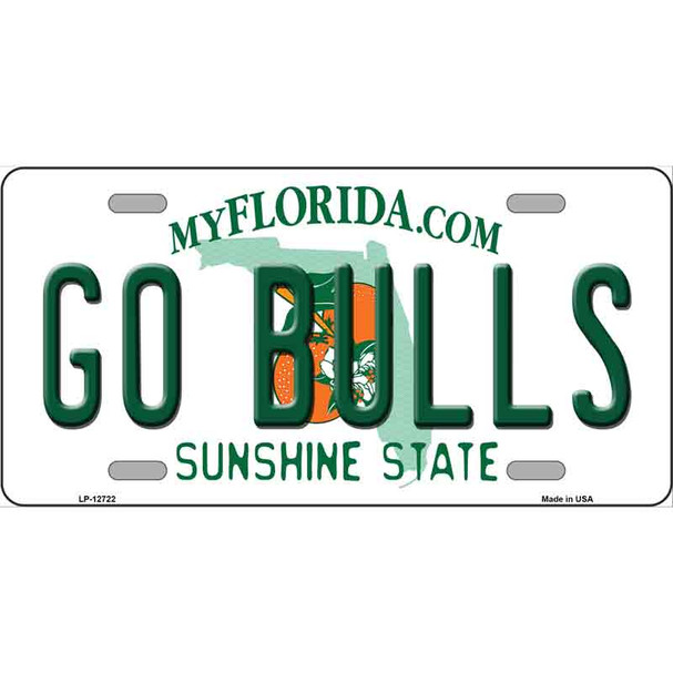 Go Bulls Novelty Metal License Plate