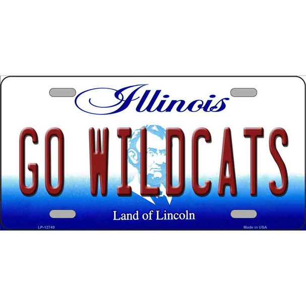 Go Wildcats Illinois Novelty Metal License Plate