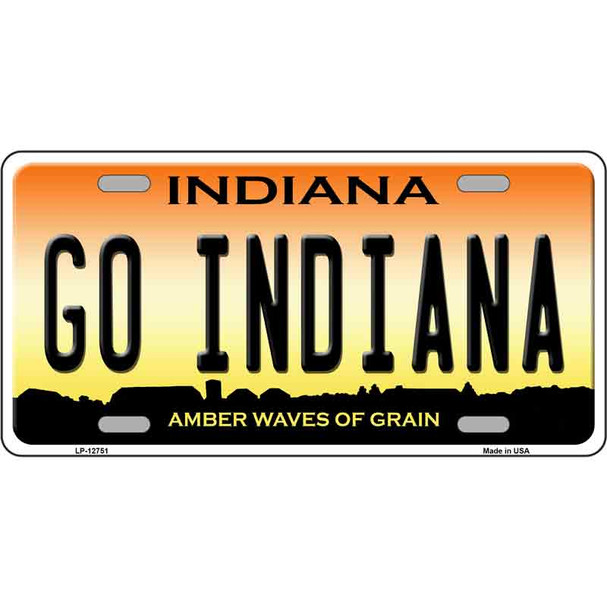 Go Indiana Novelty Metal License Plate Tag