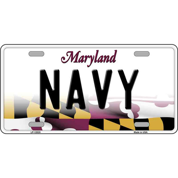 Navy Novelty Metal License Plate