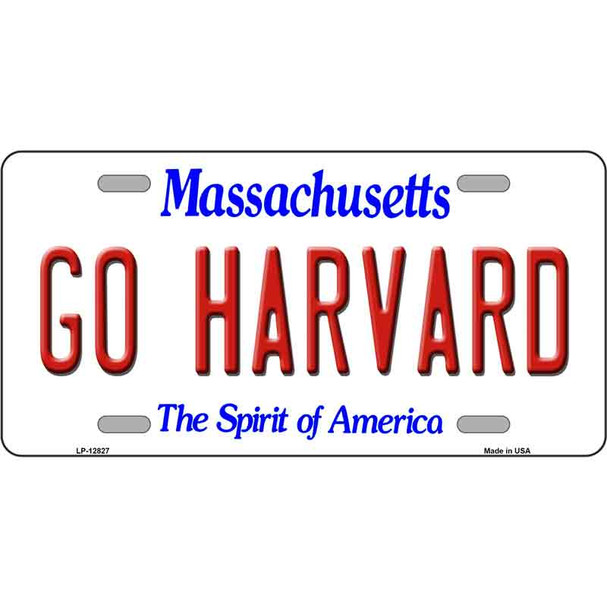 Go Harvard Novelty Metal License Plate