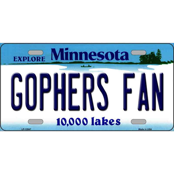 Gophers Fan Novelty Metal License Plate