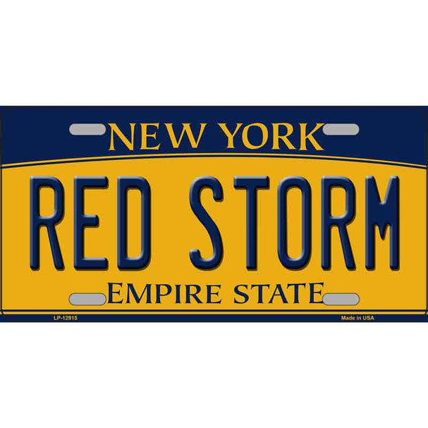 Red Storm Novelty Metal License Plate