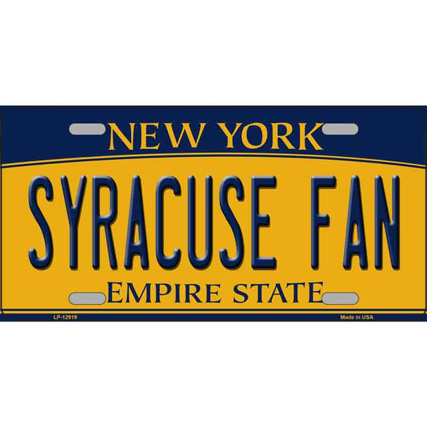 Syracuse Fan Novelty Metal License Plate