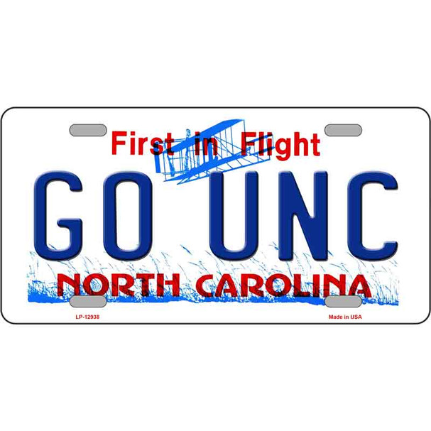 Go Univ North Carolina Novelty Metal License Plate