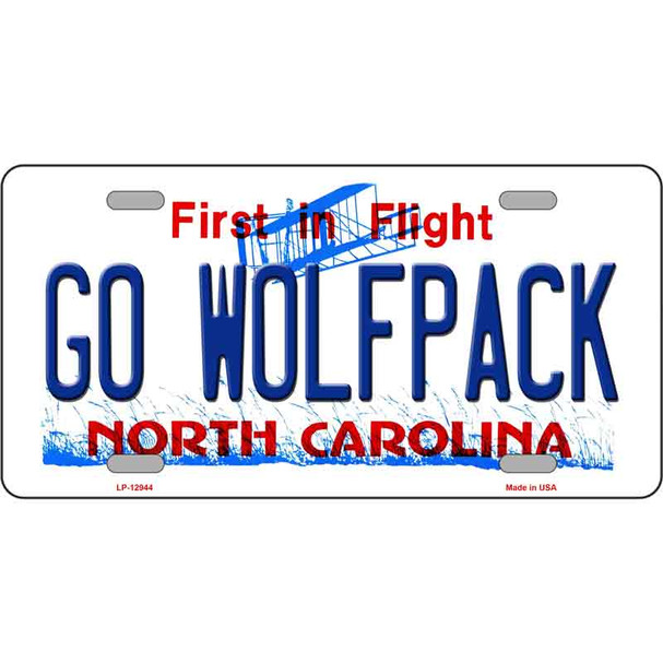 Go Wolfpack Novelty Metal License Plate