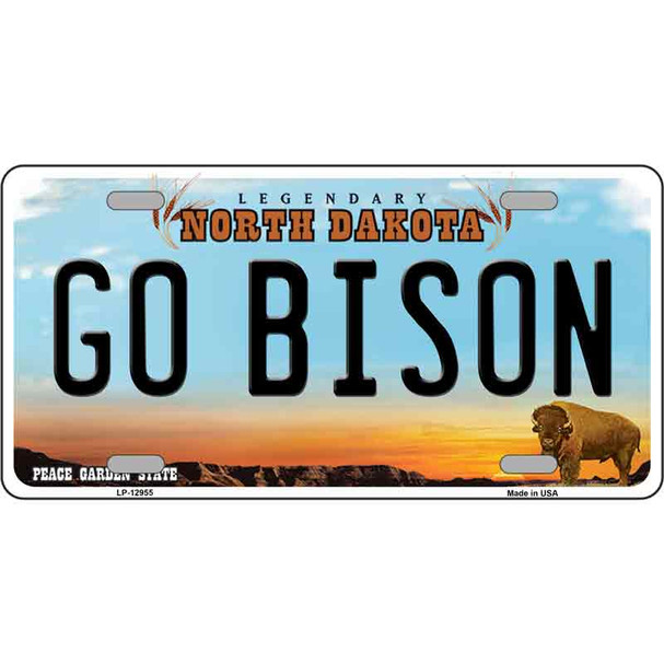 Go Bison Novelty Metal License Plate