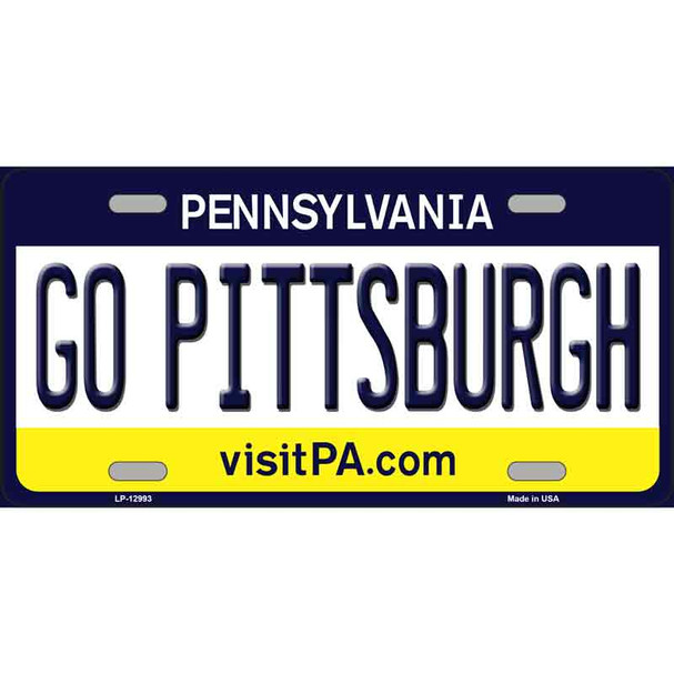 Go Pittsburgh Novelty Metal License Plate