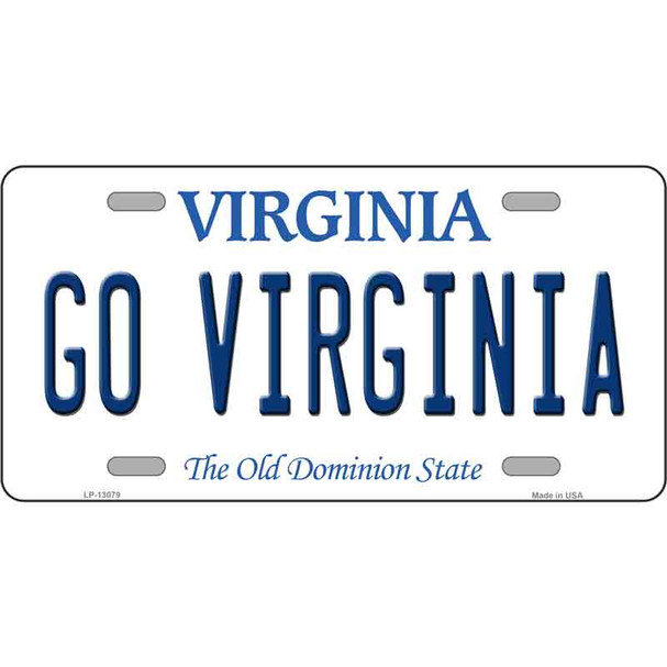 Go Virginia Novelty Metal License Plate