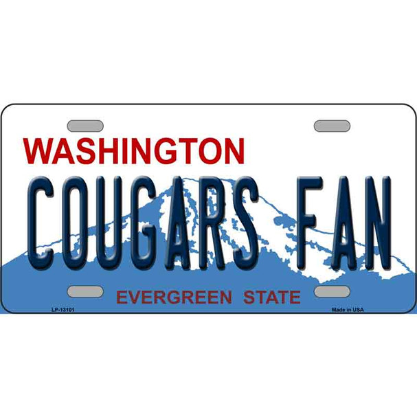 Washington Plate Cougars Fan Novelty Metal License Plate