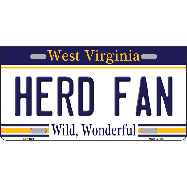 Herd Fan Novelty Metal License Plate