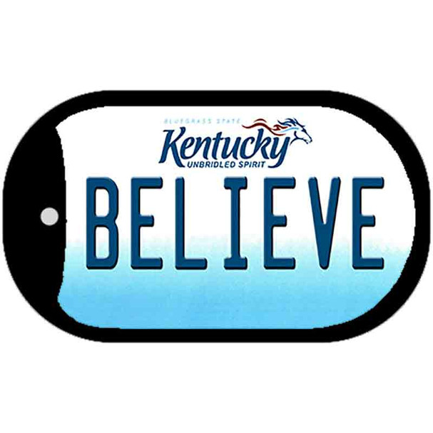 Kentucky Believe Novelty Metal Dog Tag Necklace DT-6793