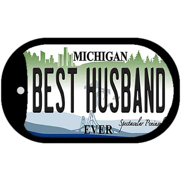 Michigan Best Husband Novelty Metal Dog Tag Necklace DT-11904