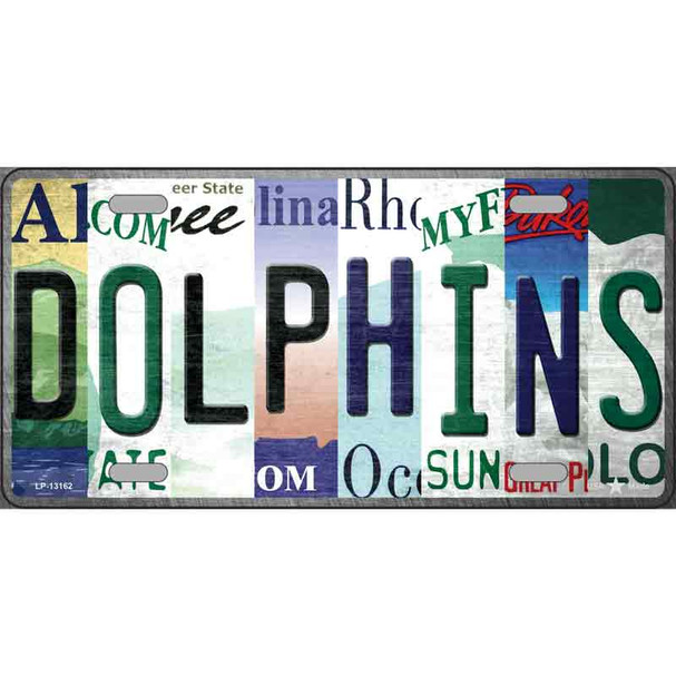 Dolphins Strip Art Novelty Metal License Plate Tag