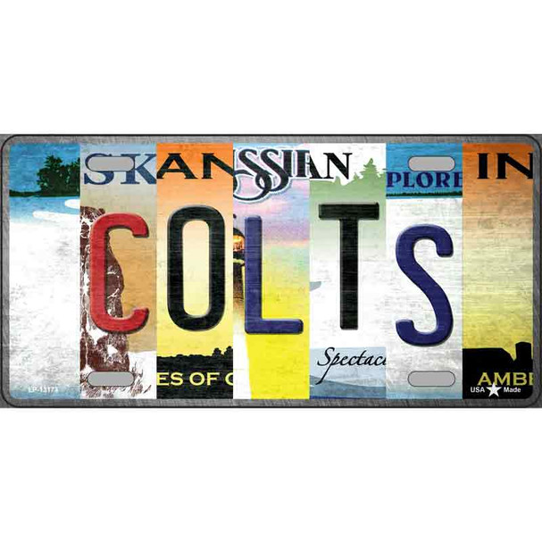 Colts Strip Art Novelty Metal License Plate Tag