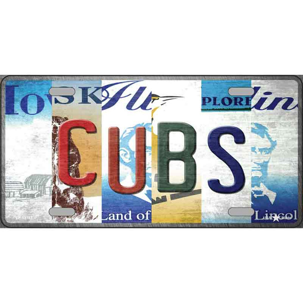 Cubs Strip Art Novelty Metal License Plate Tag