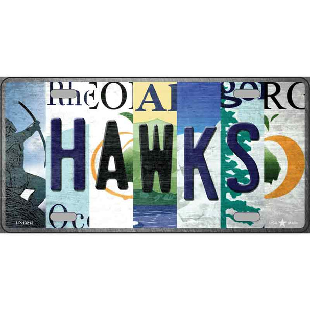 Hawks Strip Art Novelty Metal License Plate Tag
