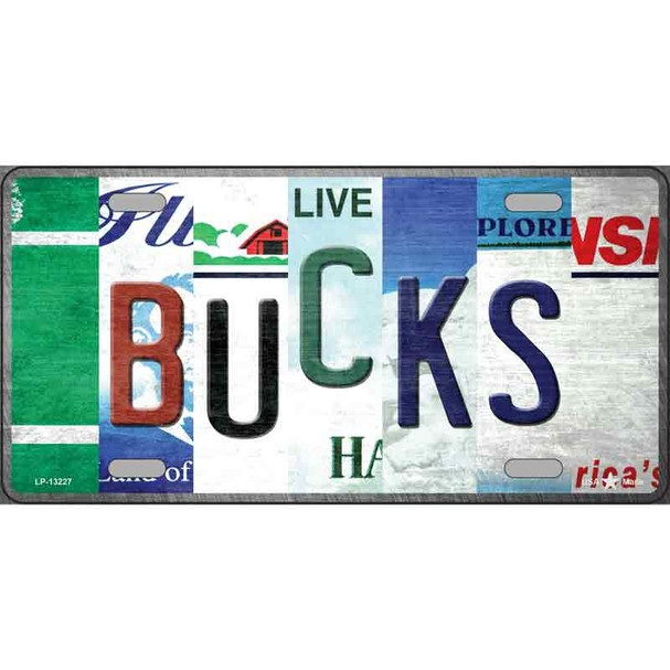 Bucks Strip Art Novelty Metal License Plate Tag